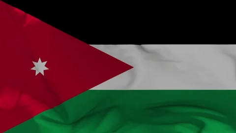 Jordan Flag Waving in Slow Motion Loop Animation Stock Footage 340822766