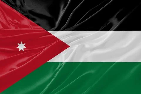 Jordan Flag Waving Textures Silk Background Stock Illustration