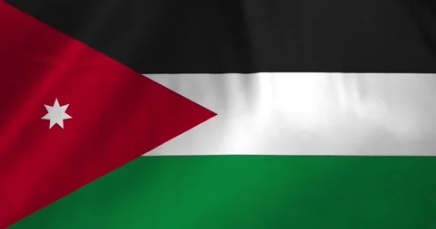 Jordan flag waving with the wind background loop video animation Video stock 327172172