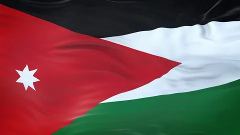 Jordan flag waving in the wind with highly detailed fabric texture 動画素材 124713023