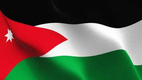 Jordan flag waving on wind. Stock Illustration
