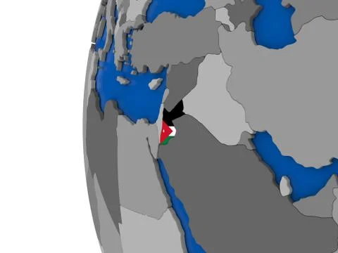 Jordan on globe Stock Illustration