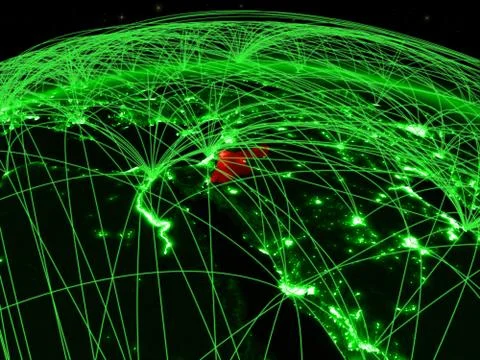 Jordan on green globe Stock-Illustration