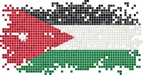 Jordan grunge tile flag. Vector illustration Stock Illustration
