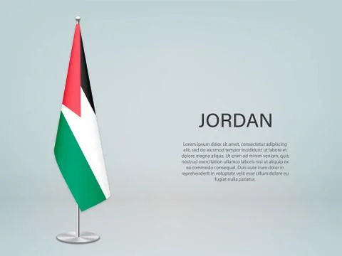 Jordan hanging flag on stand. Template forconference banner Stock-Illustration