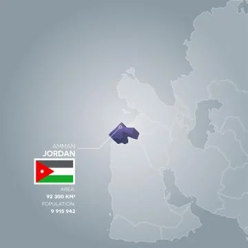 Jordan information map. Stock Illustration
