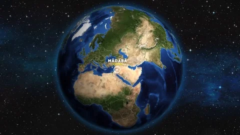 JORDAN MADABA ZOOM IN FROM SPACE Stock Footage 115708129