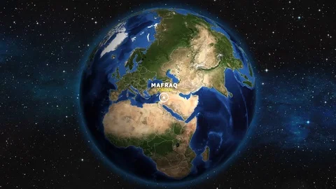 JORDAN MAFRAQ ZOOM IN FROM SPACE Video stock 115708231