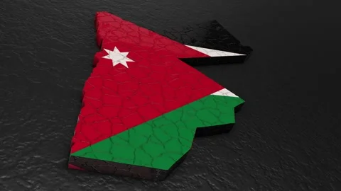 Jordan map 3d. 3d map of Jordan. Stock Footage 273517077