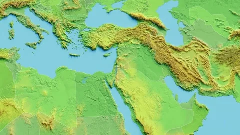 Jordan Map 3D animated with Borders Video stock 348526281