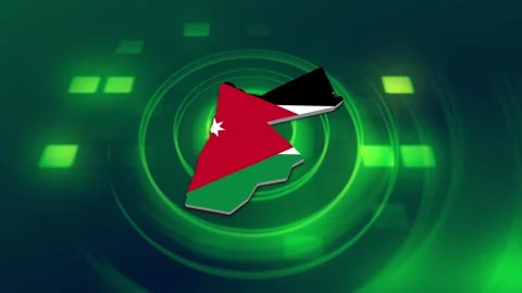 Jordan Map and Flag Background Stock-Footage 344028540
