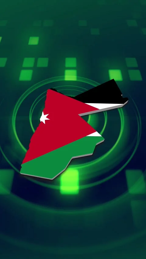 Jordan Map and Flag Background 스톡 동영상 347125156