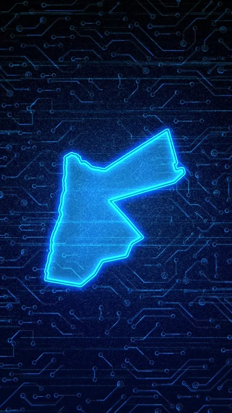Jordan Map Digital Technology Opener 스톡 동영상 336312850