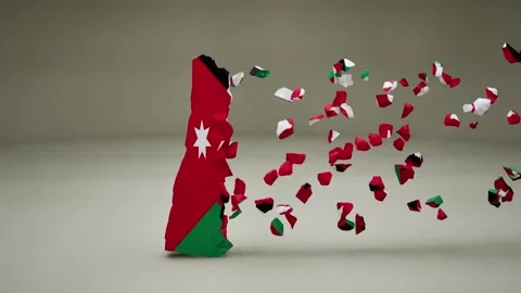Jordan Map With Flag Video stock 324777782
