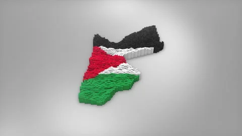 Jordan Map with Flag Intro Background Stock Footage 315163781