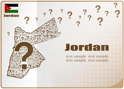 Jordan map flag made from question mark. Stock Illustration