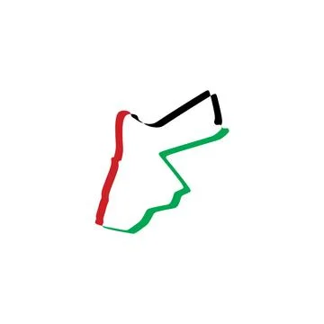 Jordan map icon vector symbol element Stock-Illustration