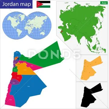 Jordan map Stock Illustration