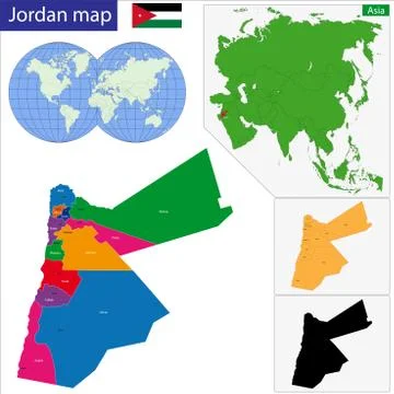 Jordan map Stock Illustration