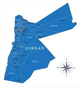 Jordan map Stock Illustration