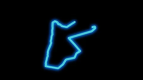 Jordan Map Outline Neon Lights Video stock 332849734