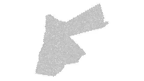 Jordan  map from particles, dots. Digital silhouette. Abstract animation ba.. Stock Footage 318018336