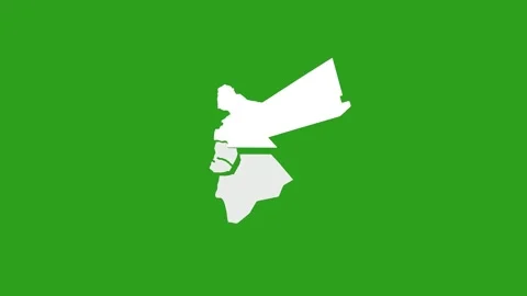 Jordan Map Showing Different States Highlighted Green Screen Animation 4K Stock-Footage 329917902