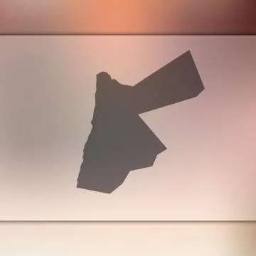 Jordan map. Vector silhouette of Jordan. Blurred background Stock Illustration