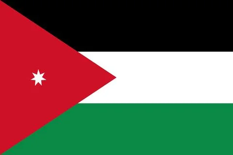 Jordan national flat vector flag illustration Stock Illustration