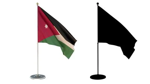 Jordan office small flag pole Illustrazione stock