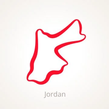 Jordan - Outline Map Stock Illustration