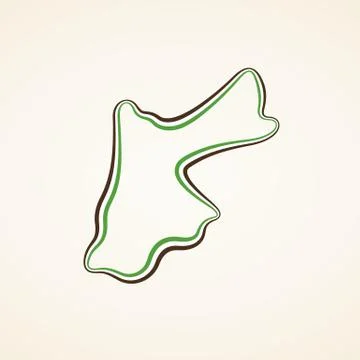 Jordan - Outline Map Stock Illustration
