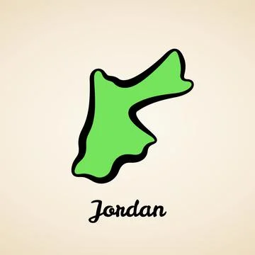 Jordan - Outline Map Stock Illustration