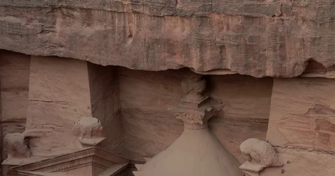 Jordan Petra Facade Of The Treasury Building The Ancient Nabatean Stock Footage 100322376