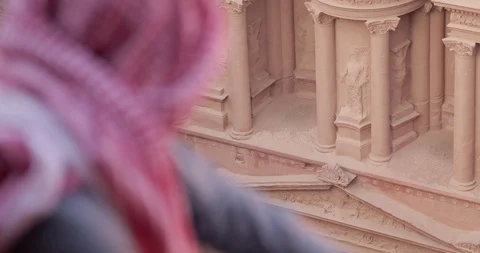 Jordan Petra Facade Of The Treasury Building The Ancient Nabatean Видео 100322897