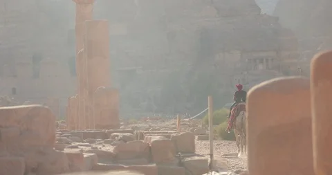 Jordan Petra Facade Of The Treasury Building The Ancient Nabatean Stock Footage 100323926