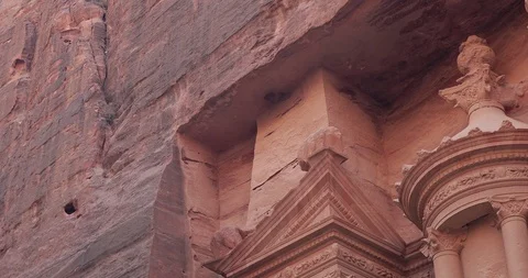 Jordan Petra Facade Of The Treasury Building The Ancient Nabatean Stock Footage 100326016