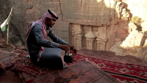 Jordan Petra Facade Of The Treasury Building The Ancient Nabatean Stock Footage 100330306