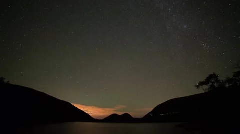 Jordan Pond at night Stock Footage 46040568