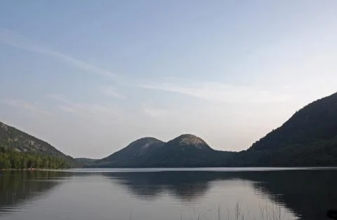 Jordan pond reflection Stock Photos