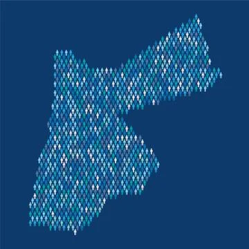Jordan population infographic. Map made from stick figure people Stock Illustration