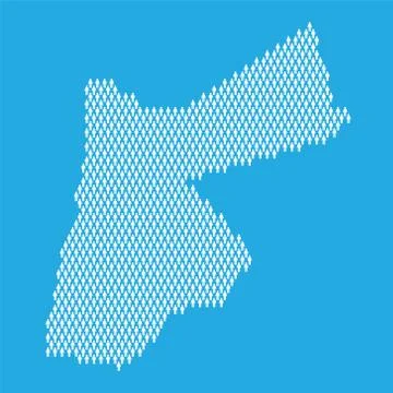 Jordan population. Statistic map made from stick figure people Stock Illustration