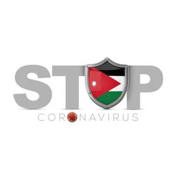 Jordan protective shield. Stop coronavius concept. 3D Render Stock Illustration