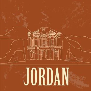 Jordan. Retro styled image Stock Illustration