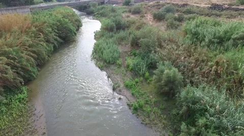 Jordan River by Drone Stock Footage 58572491