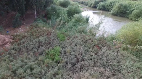 Jordan River by Drone Stock Footage 58572570