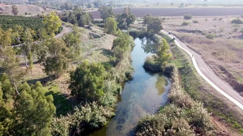 Jordan River Drone Video stock 227708606