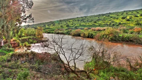 Jordan river in israel Stock Footage 74073705