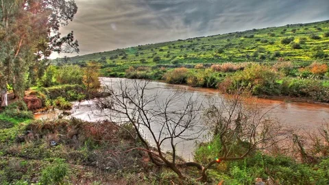 Jordan river in israel Stock Footage 74073719