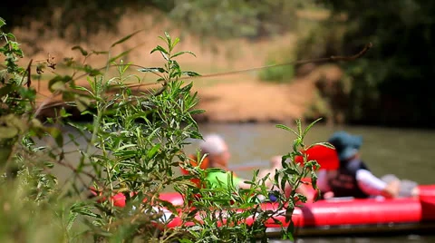 Jordan river with kayaks.mp4 Stock Footage 27205532
